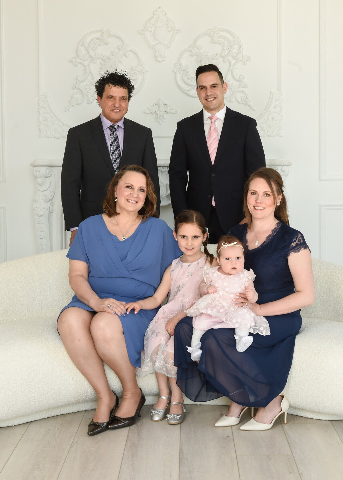 multi-generational formal studio portrait