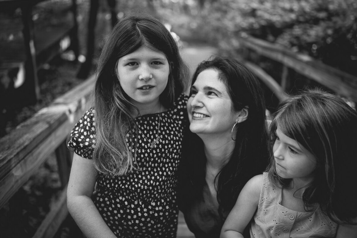 Mother and two daughters in Rock Creek Park