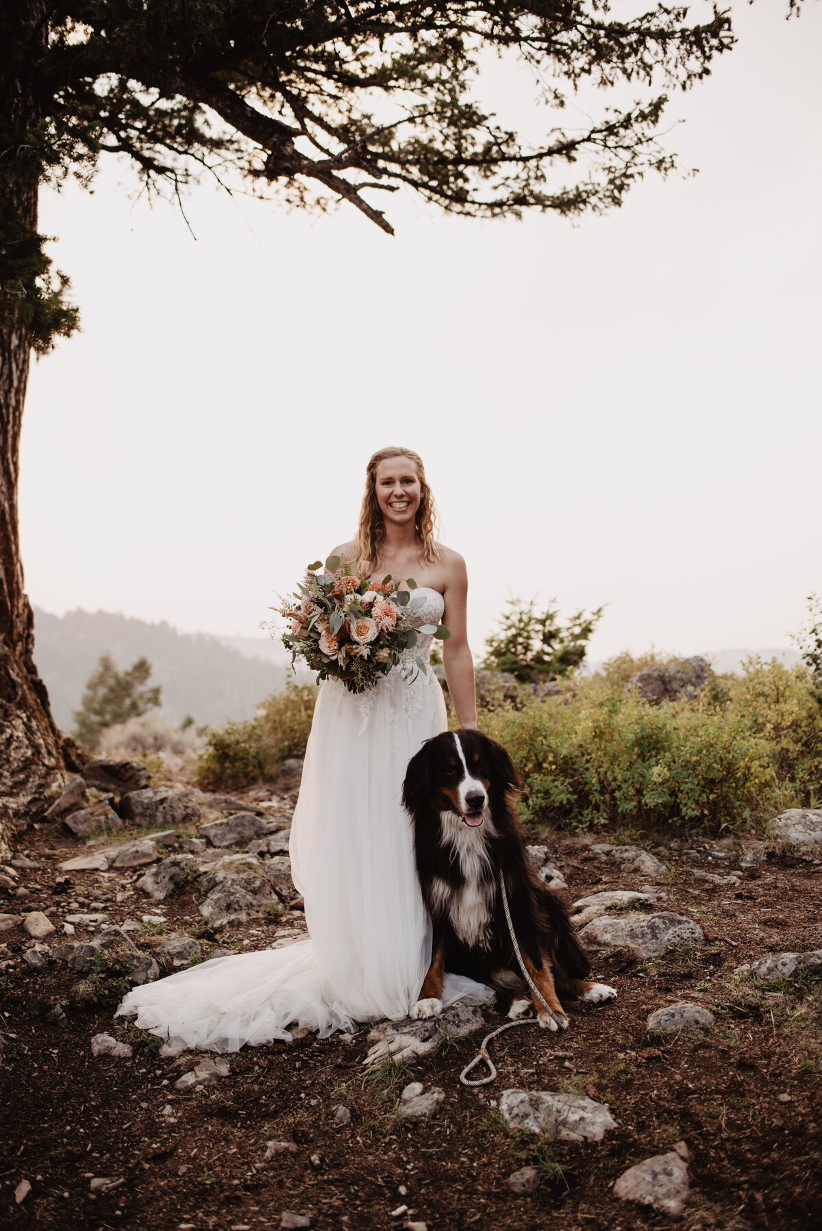 Jackson Hole Photographers capture bride with dog