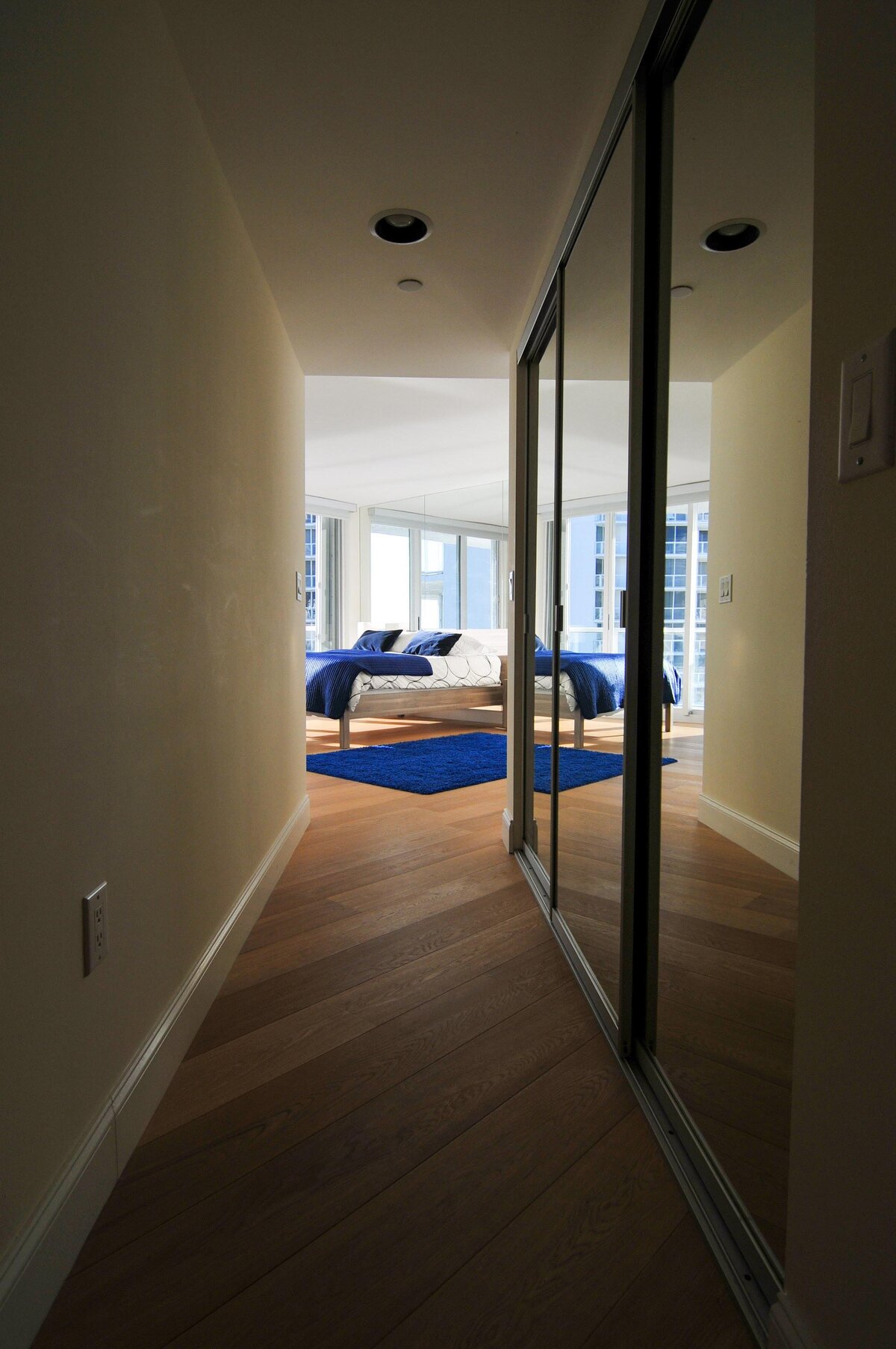 entrance to a bedroom in a high-rise