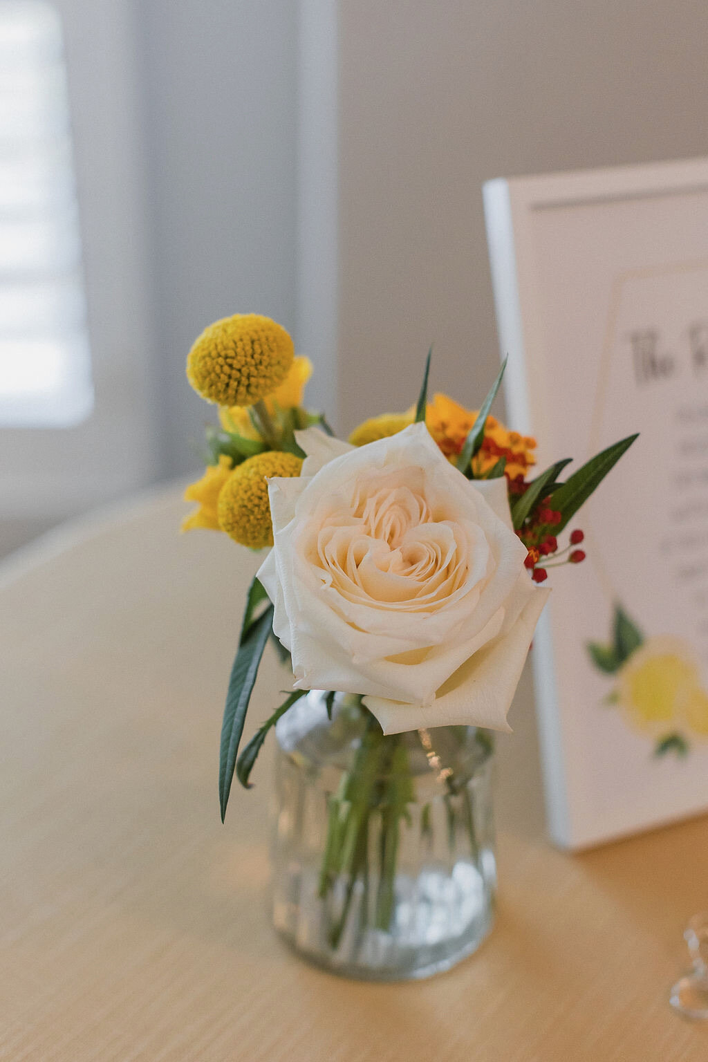bud vases, garden roses, 