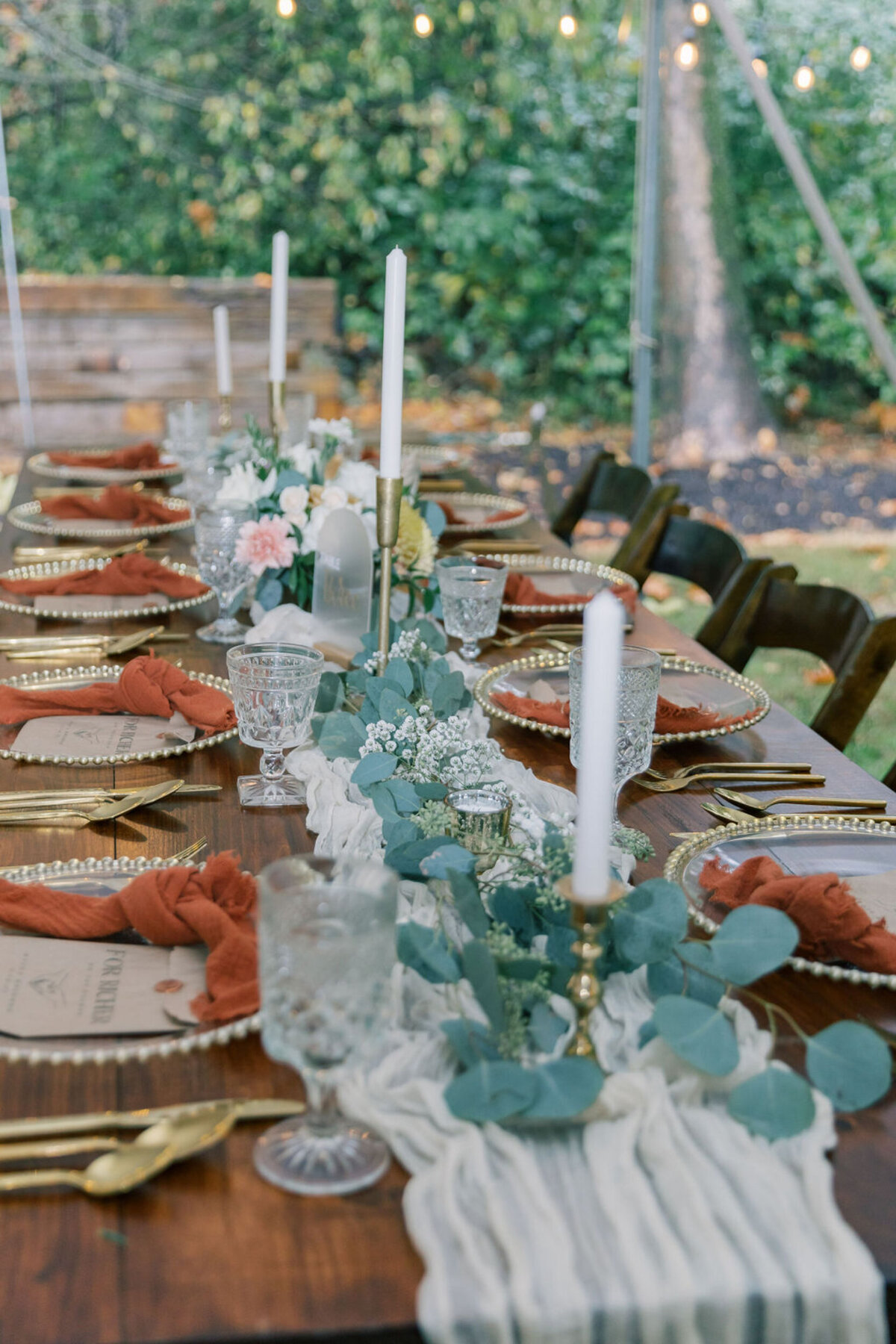 BreAnna and Ryan Wedding - Goblets, Candlesticks, napkins and runners