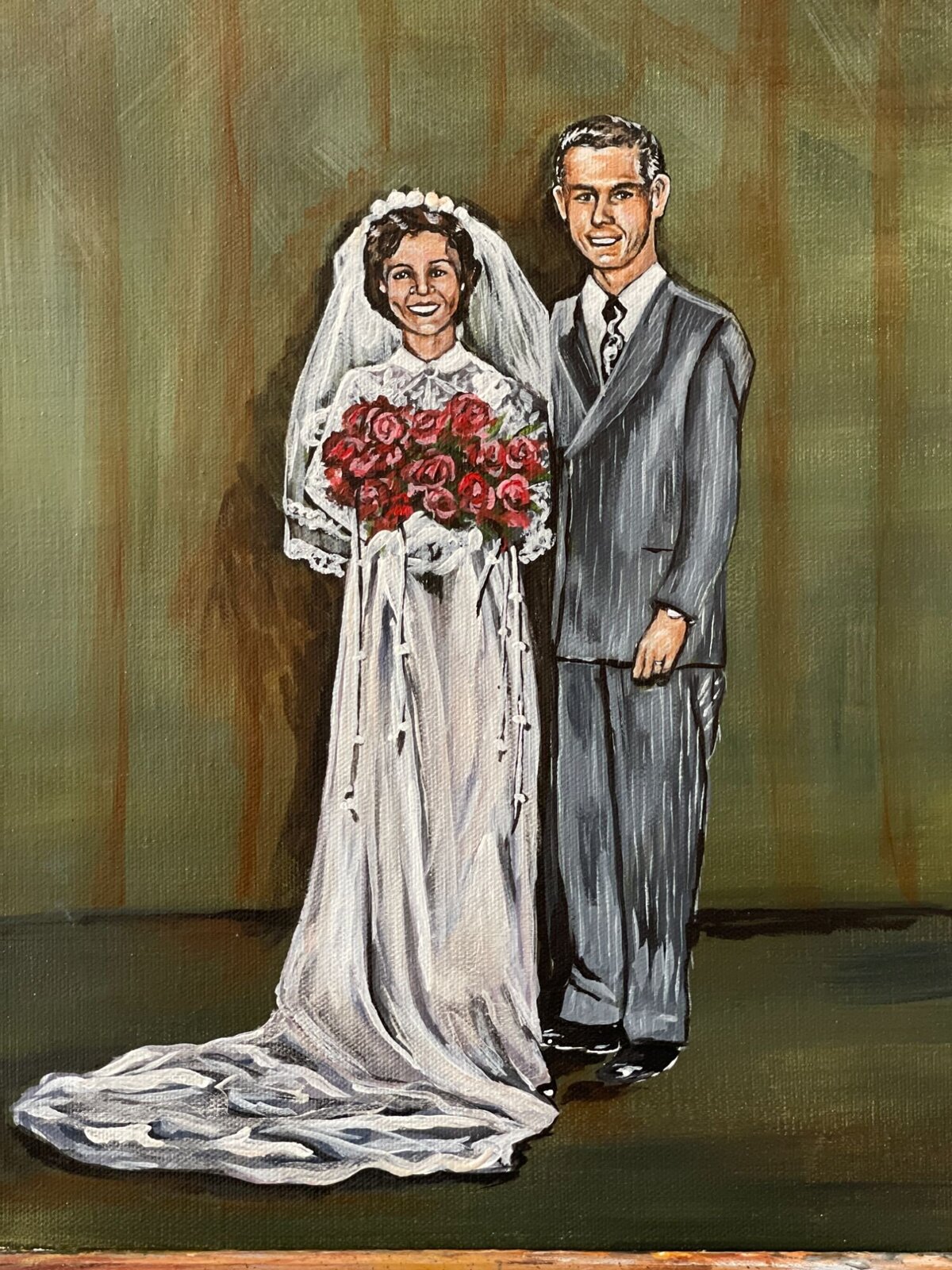 Parents wedding day for a wedding painting commission 