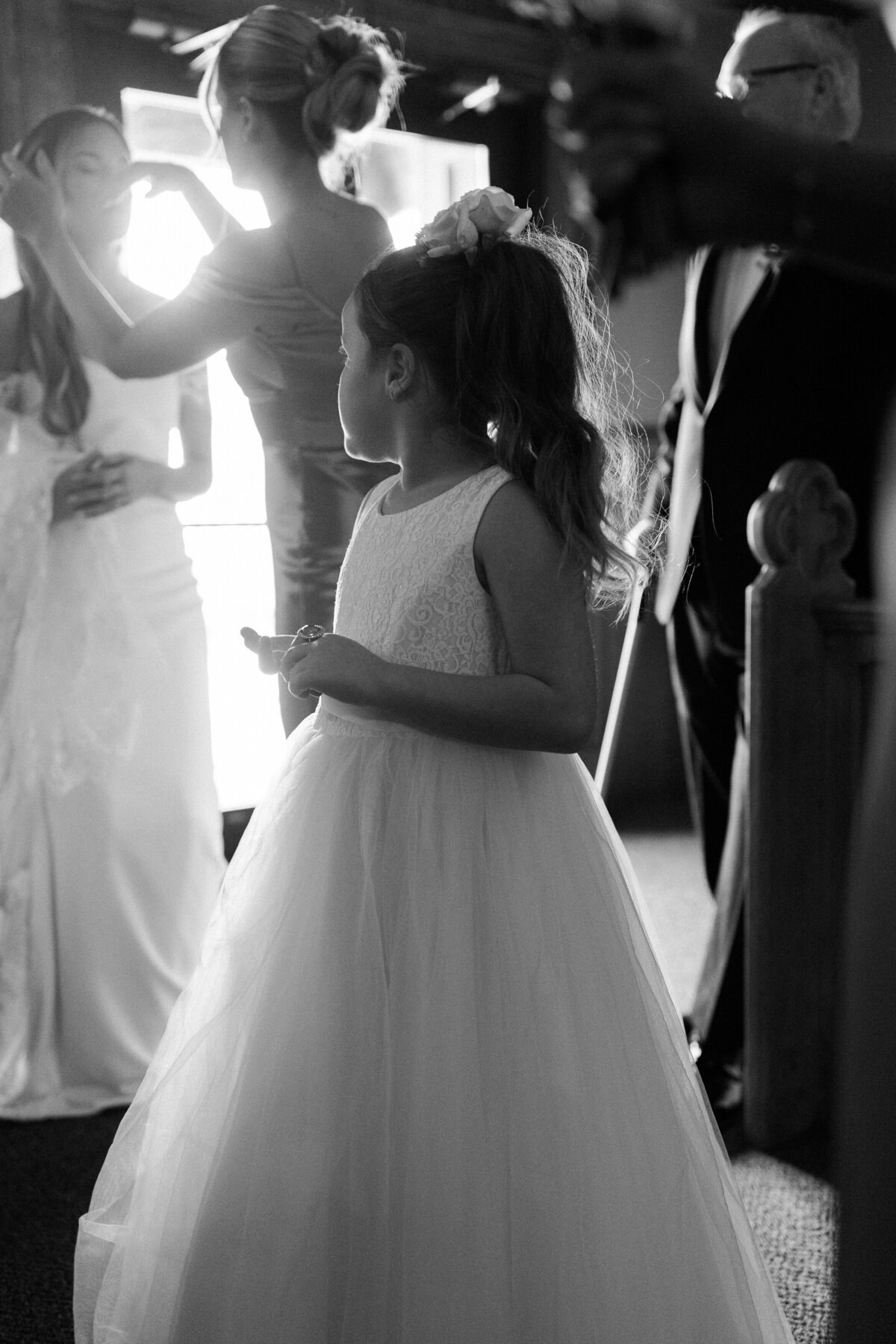 Flower girl on the dancefloor