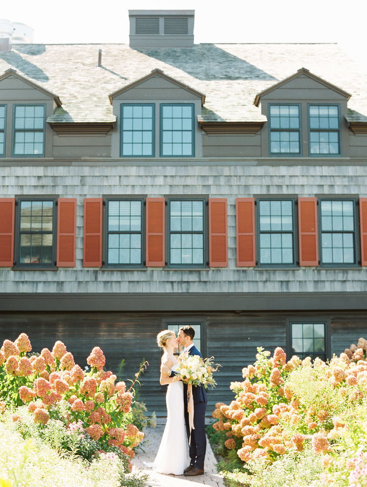 bride and groom portrait weekapaug inn in westerly rhode island