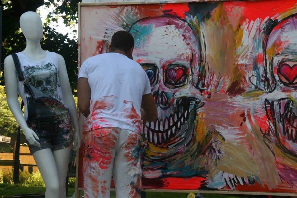 Brent Ray Fraser Cranberry Festival Live Skull Painting 2012_13