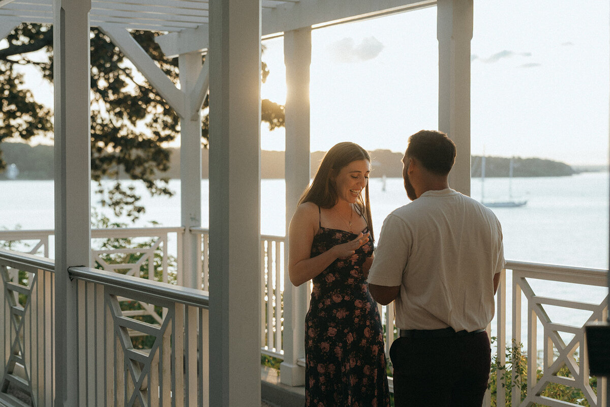 couple during surprise proposal photos photos, captured by Elsie Goodman, an NYC proposal, engagement and couples photographer