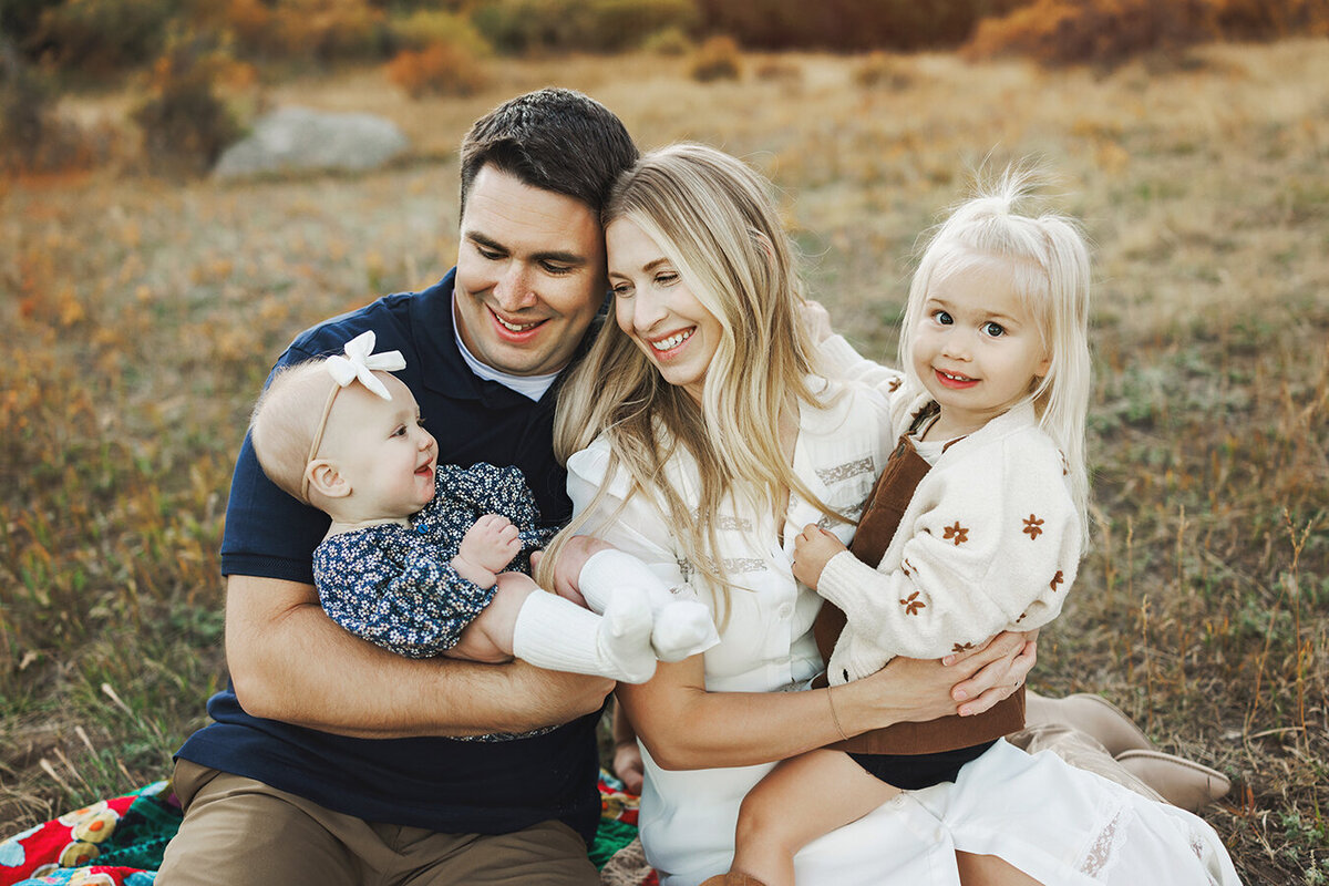 Beautiful family in the Colorado mountains