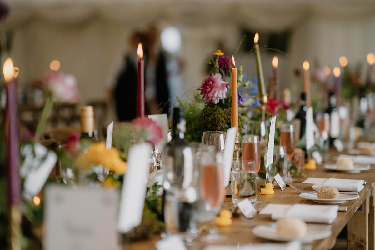 beautifully styled table with colourful florals