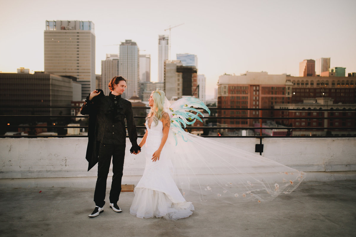 Archer Inspired Photography - Los Angeles SoCal Rooftop Wedding Art and Fashion District - Lifestyle Photographer-485