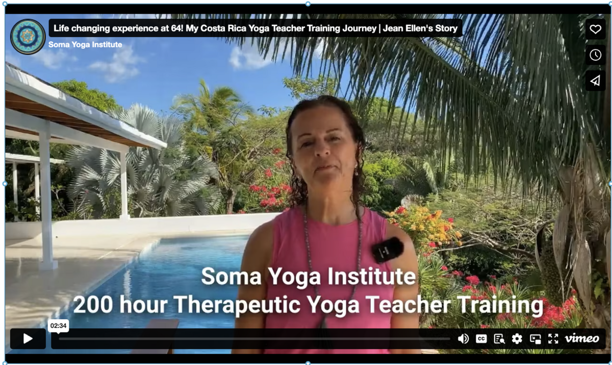 Soma Yoga Institute Graduate  MathRecent graduate shares her transformative experience at our Costa Rica Yoga Teacher Training, deepening her practice and joining a supportive community.