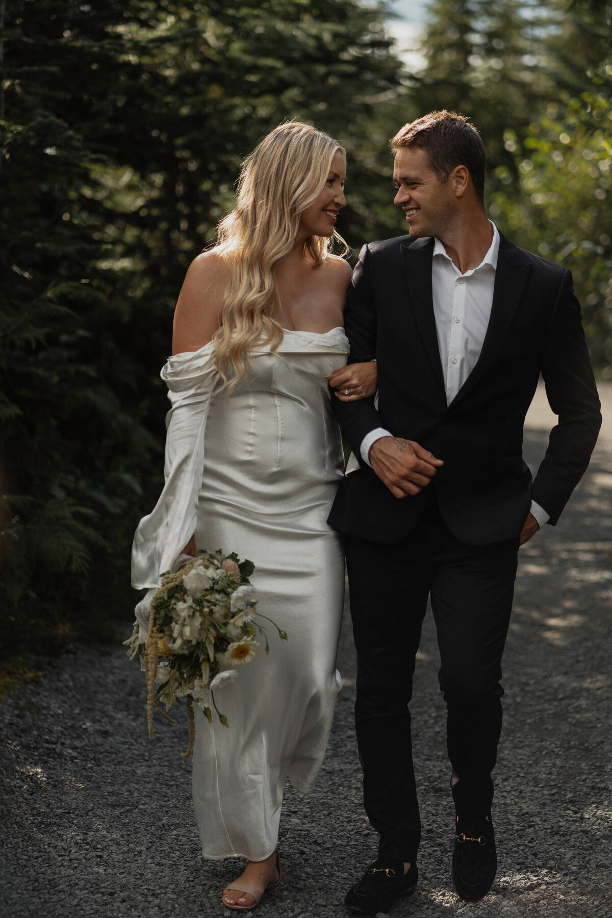 Bride and groom during their mount washington alpine resort elopement by latitude 49 photography
