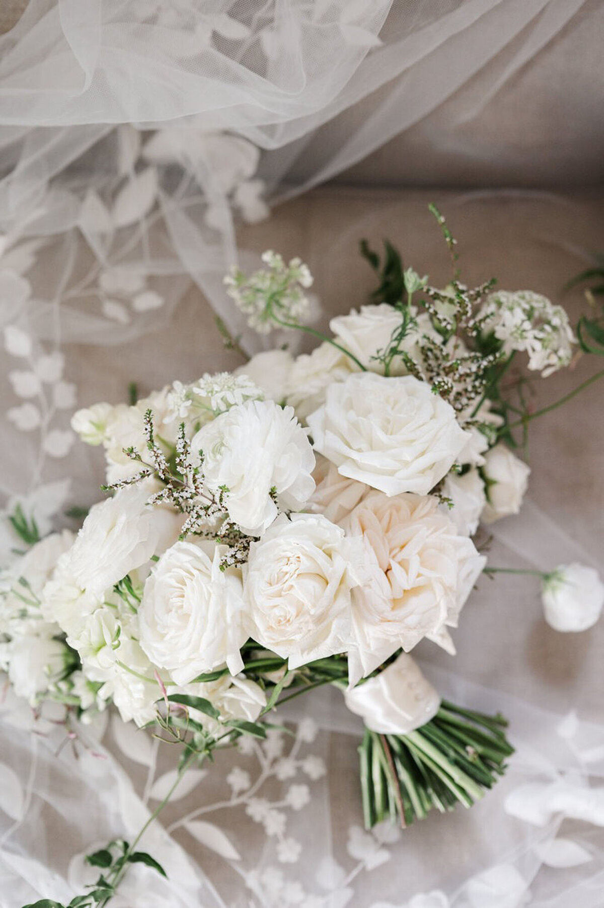 Closeup of wedding flower bouquet, taken by Wedding photographer​ in Detroit, MI, Courtney Rudicel