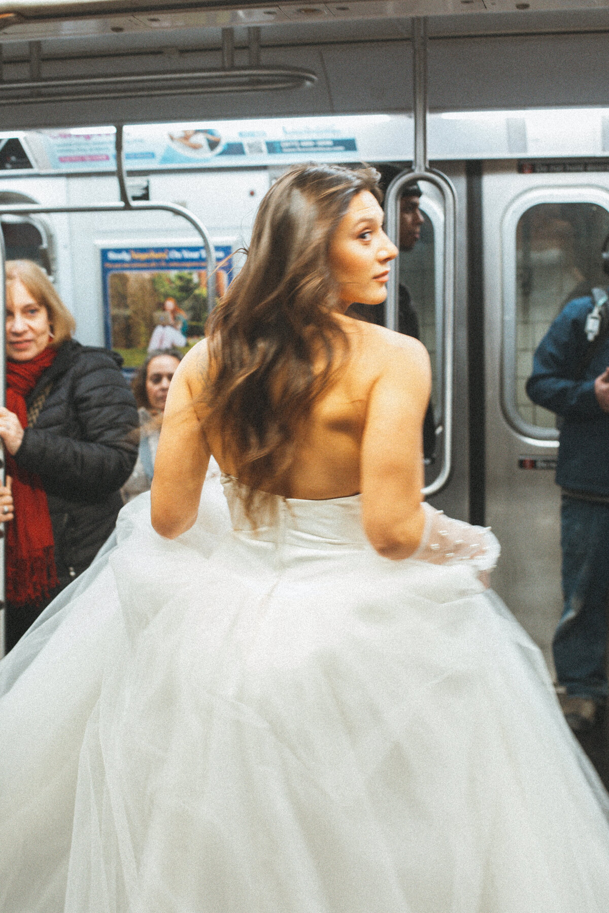 nyc bride on subway