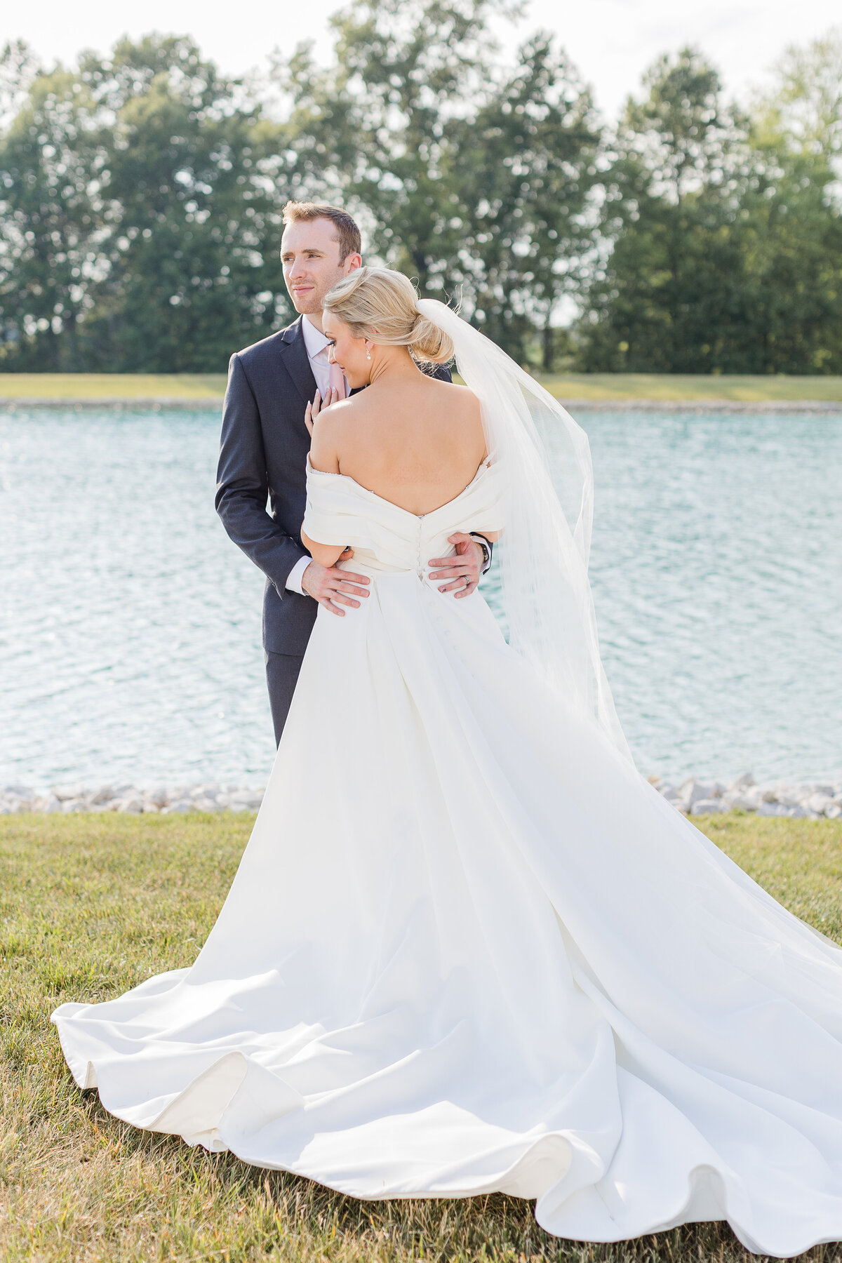 bride and groom portraits at emerson Fields wedding venue