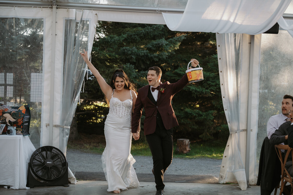 bride and groom reception entrance 