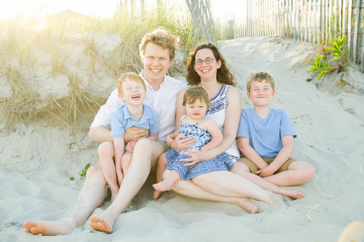 family photos with three children on beach