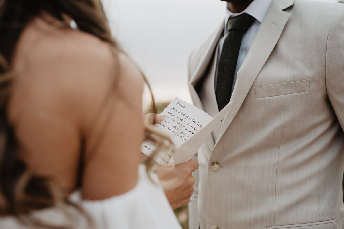 Utah Elopement Photographer captures bride's vow book