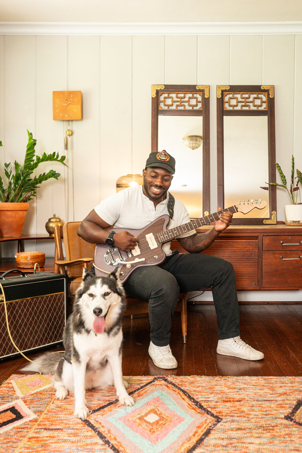 Greenville, South Carolina commercial photography featuring subject playing brown guitar