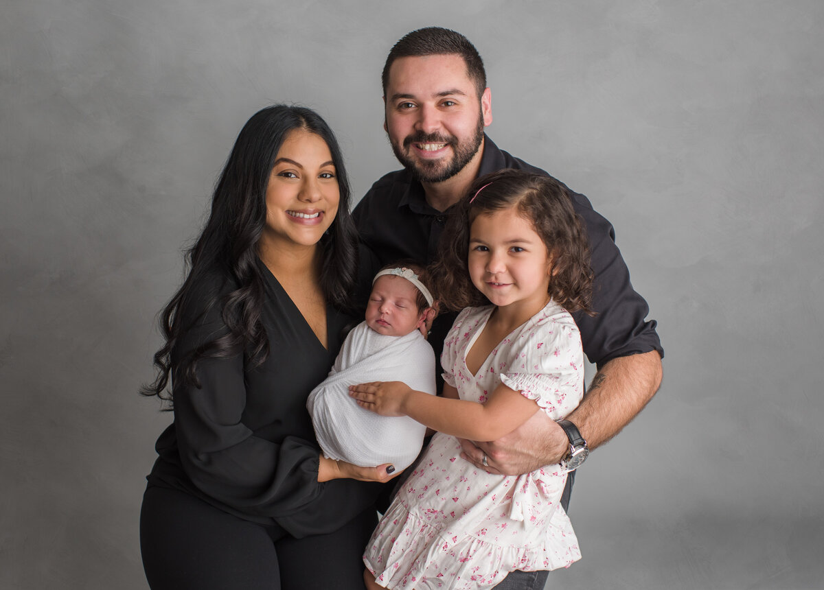 a family photography session in studio