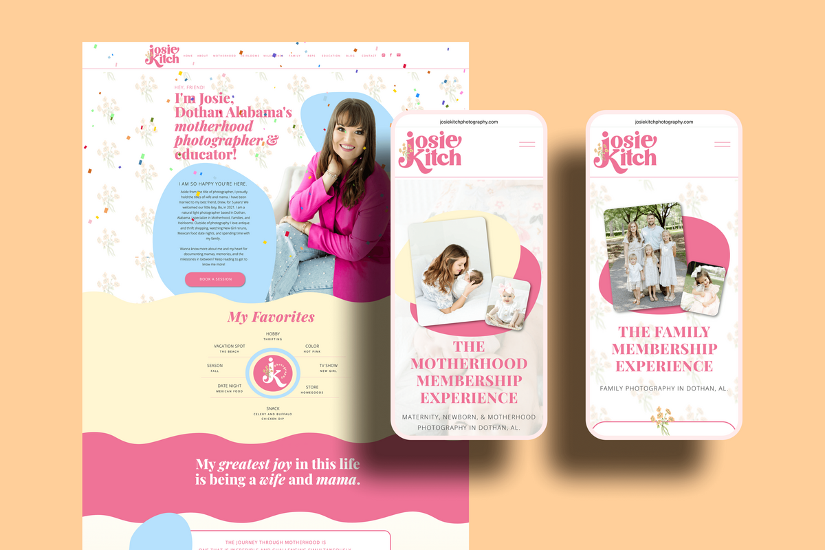 website mockup mobile and desktop for photographer