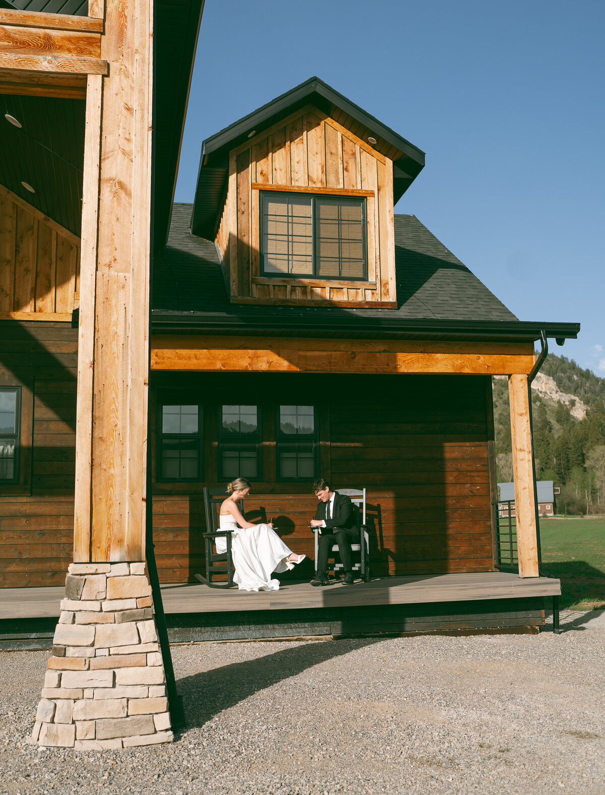 grand teton elopement at a ranch, bride and groom write vows