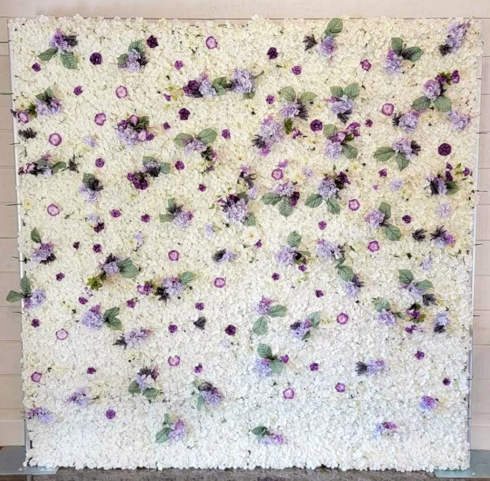 white floral wall