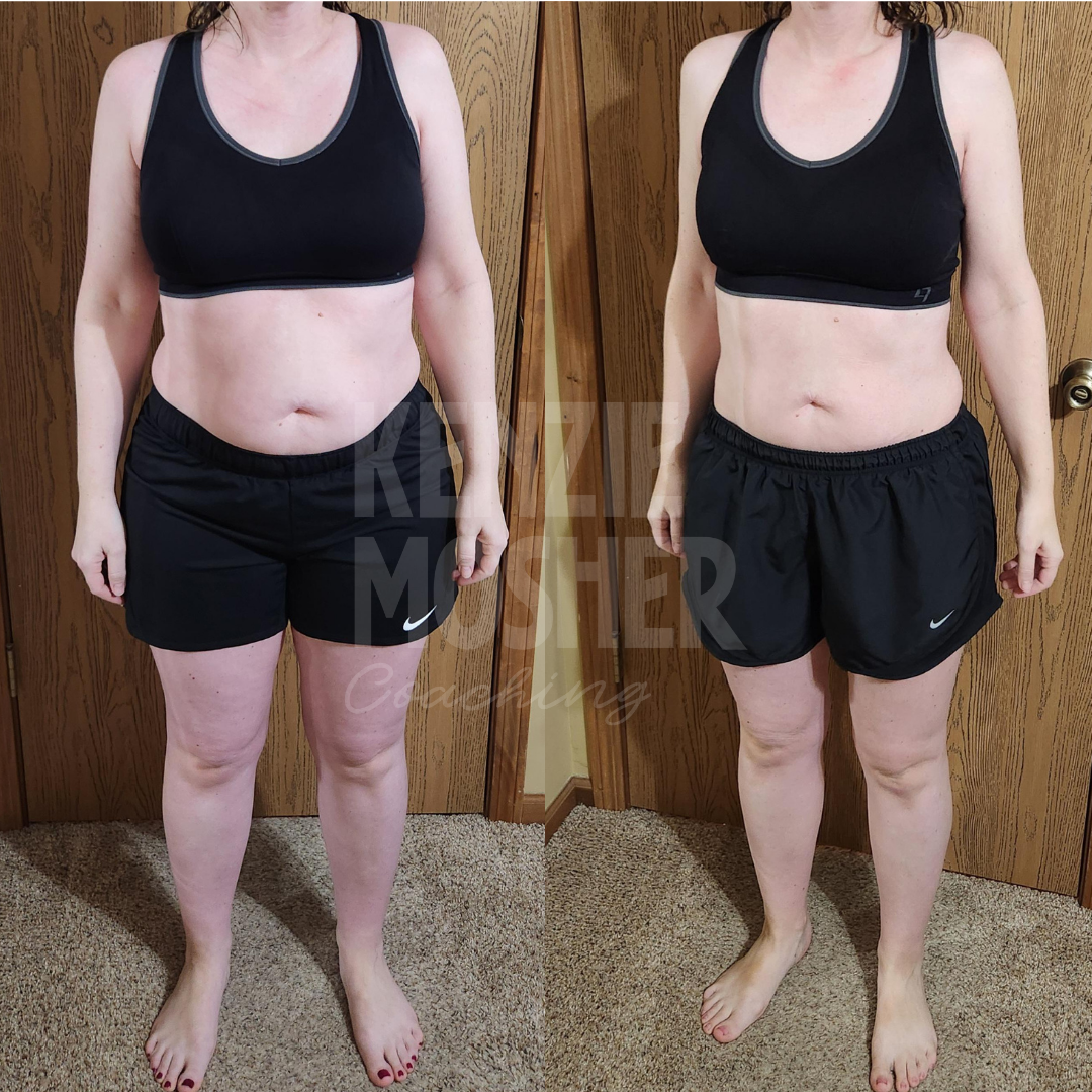 Real client transformation showing restored metabolism and improved body composition.