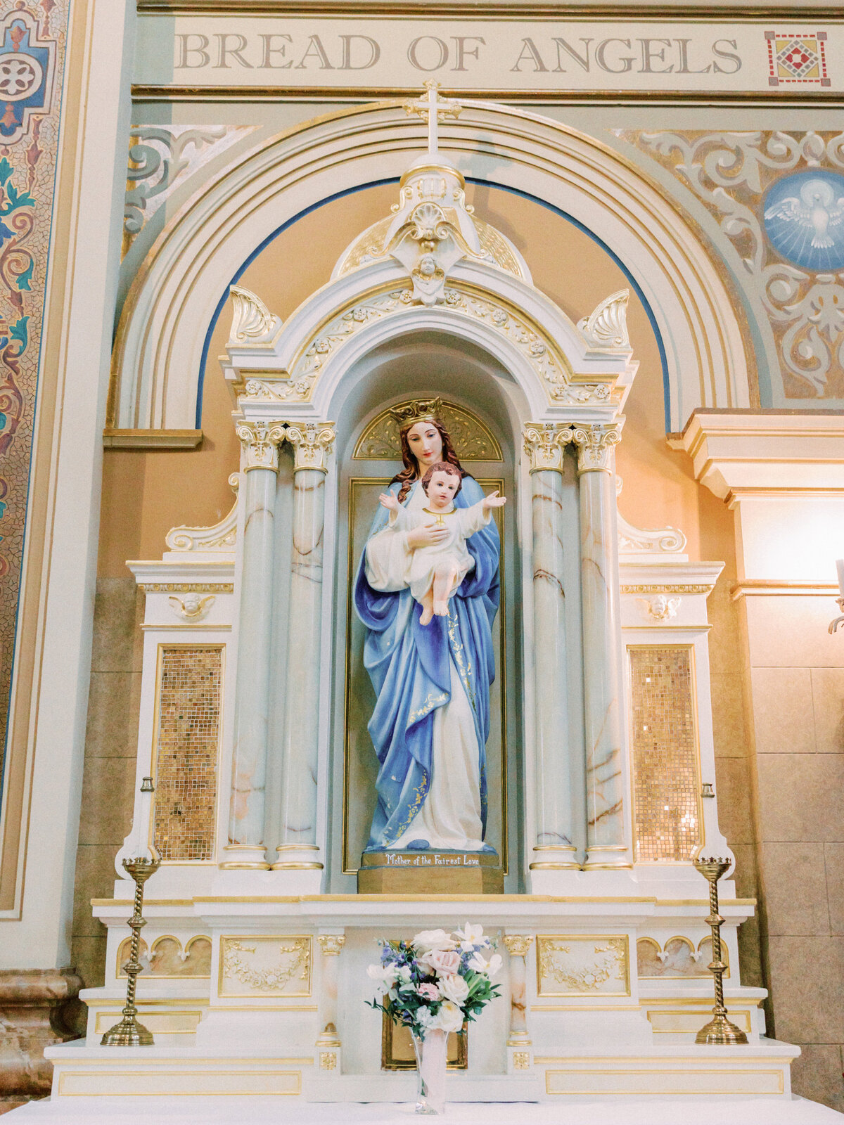Statue of the Blessed Virgin Mary at St Mary Of The Angels Church in Chicago