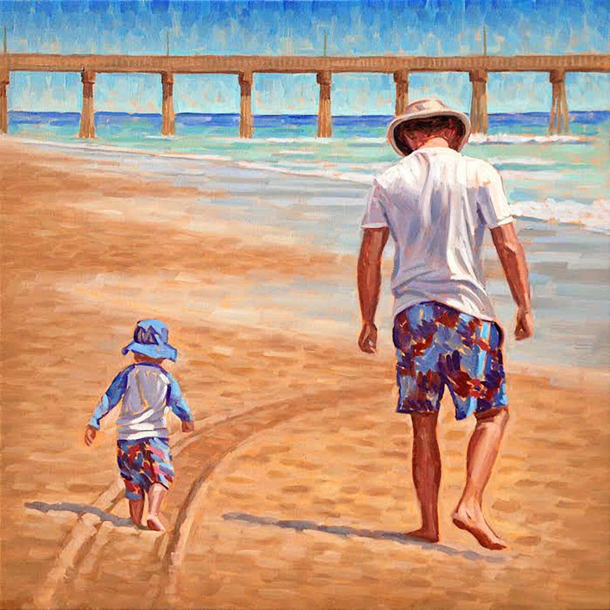 Malcolm and Dad, 20 x 20 in, Oil on Canvas, edited