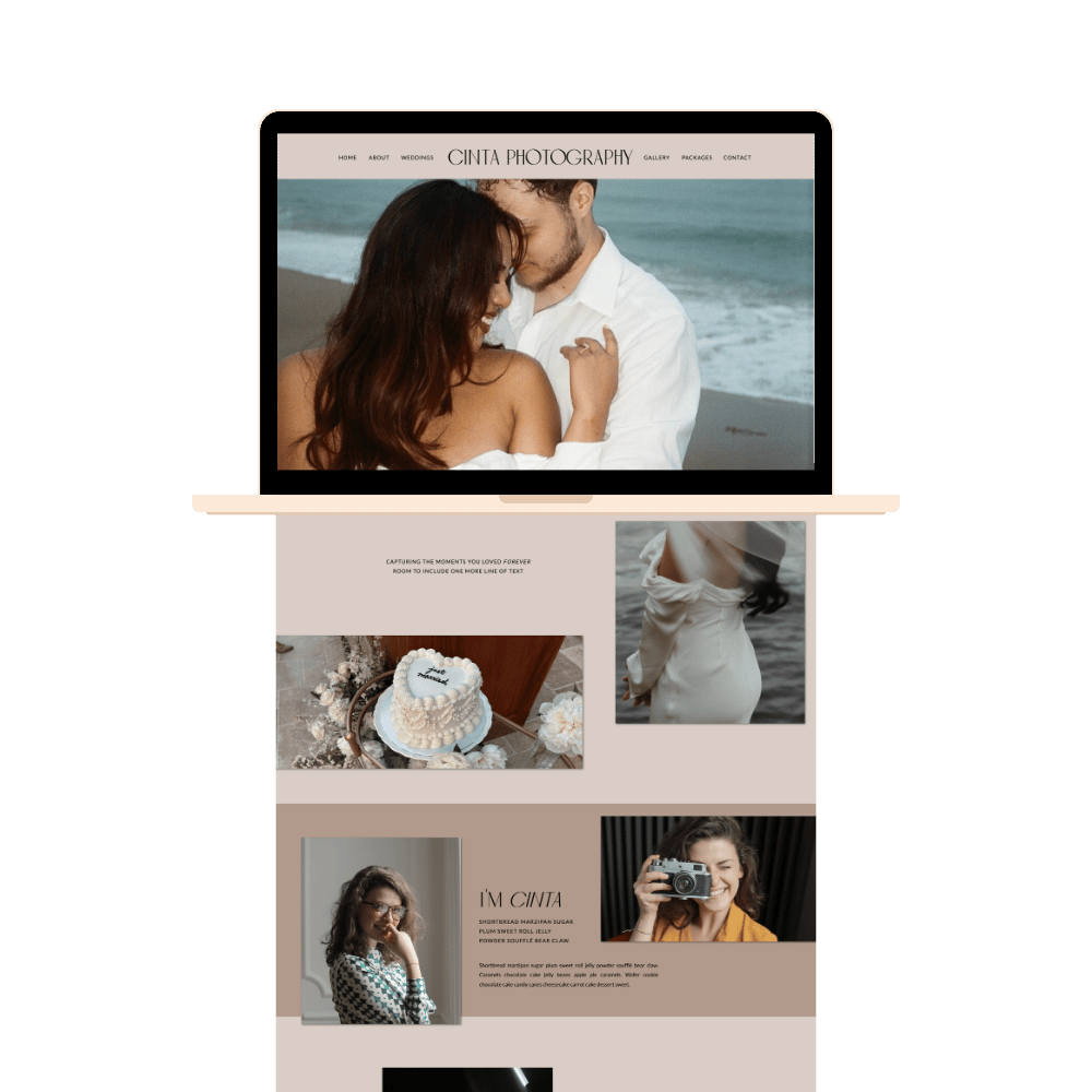 Previous work from a website design for a photographer.