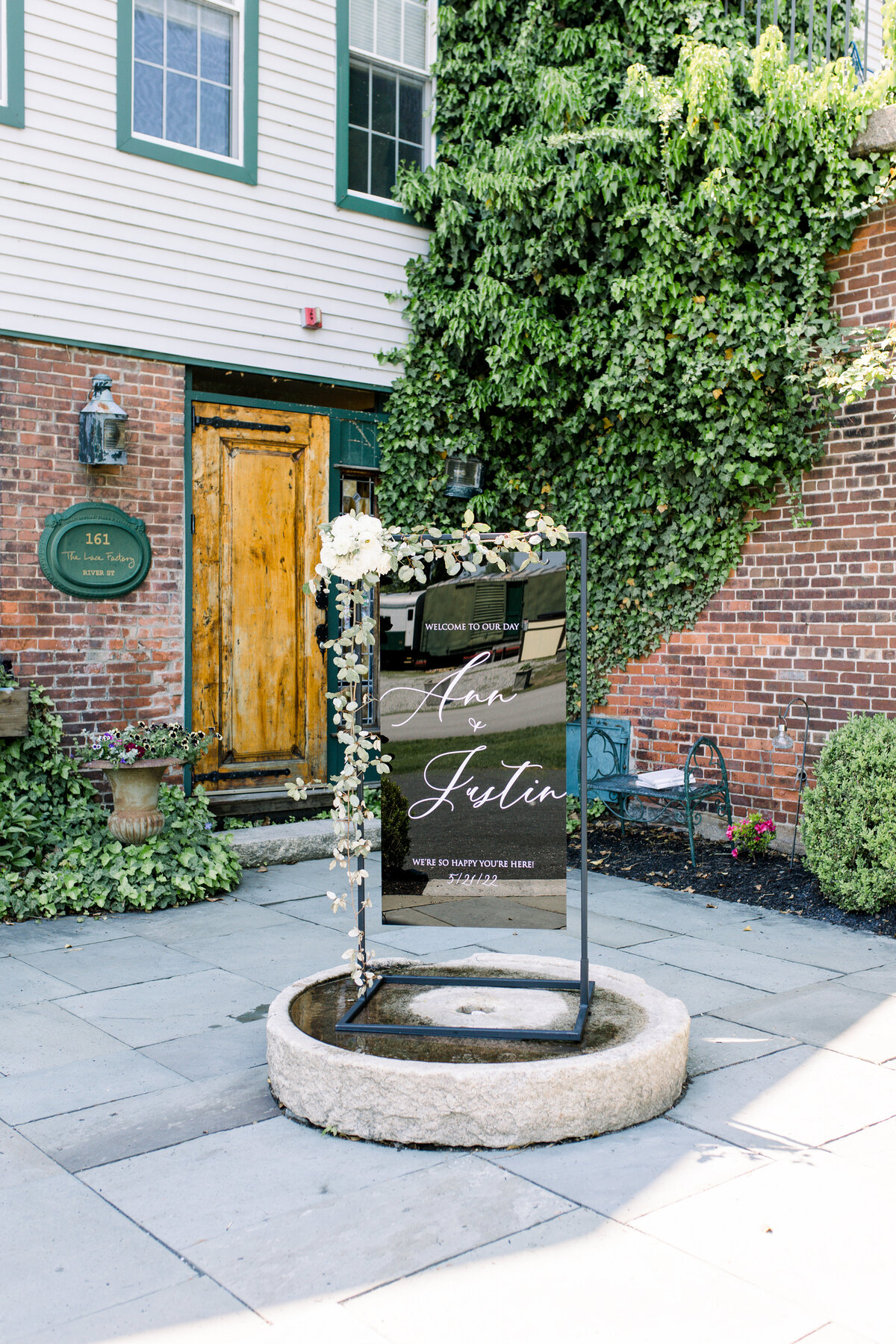 black-and-white-welcome-sign-newport-rhode-island-sarah-brehant-events