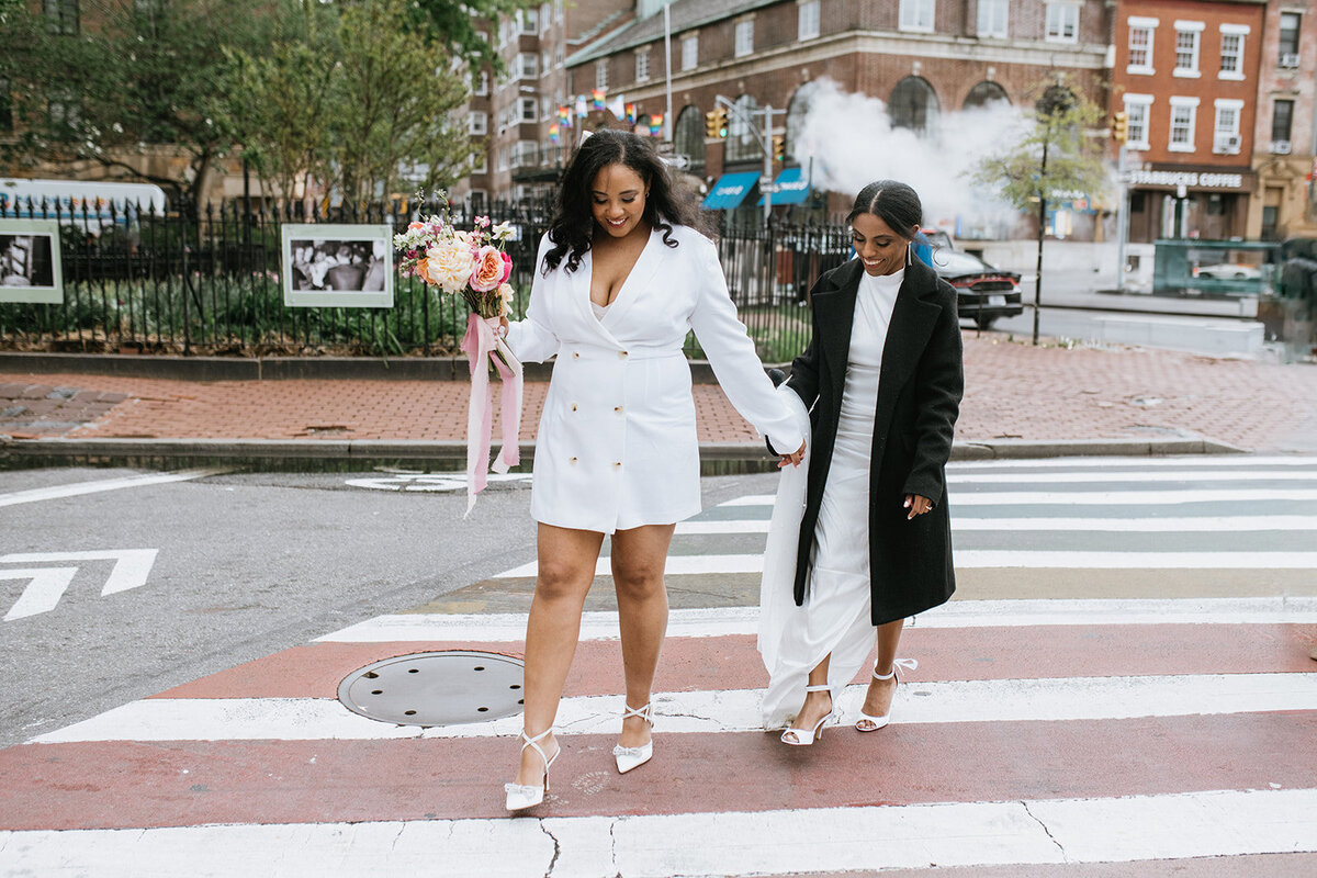 Brides-walking-across-street