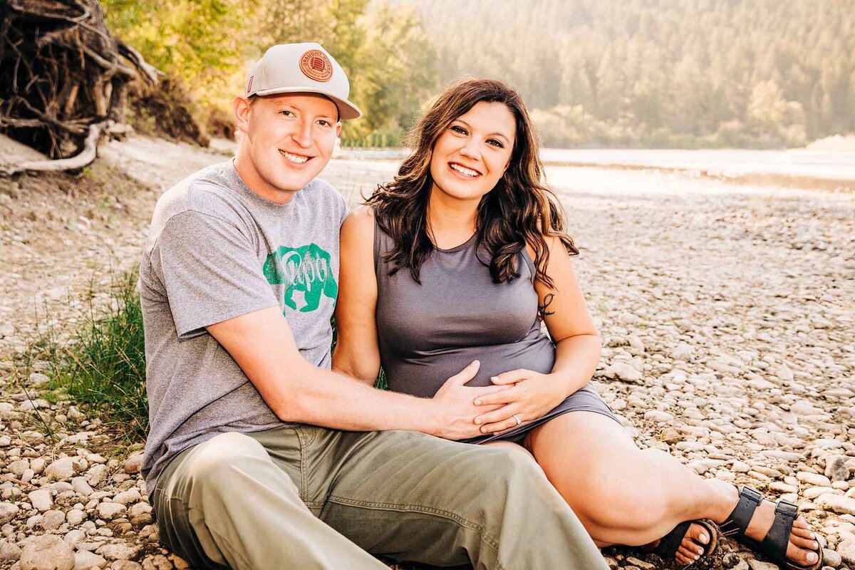 Photo of expecting couple at Maclay Flat, Missoula, Montana