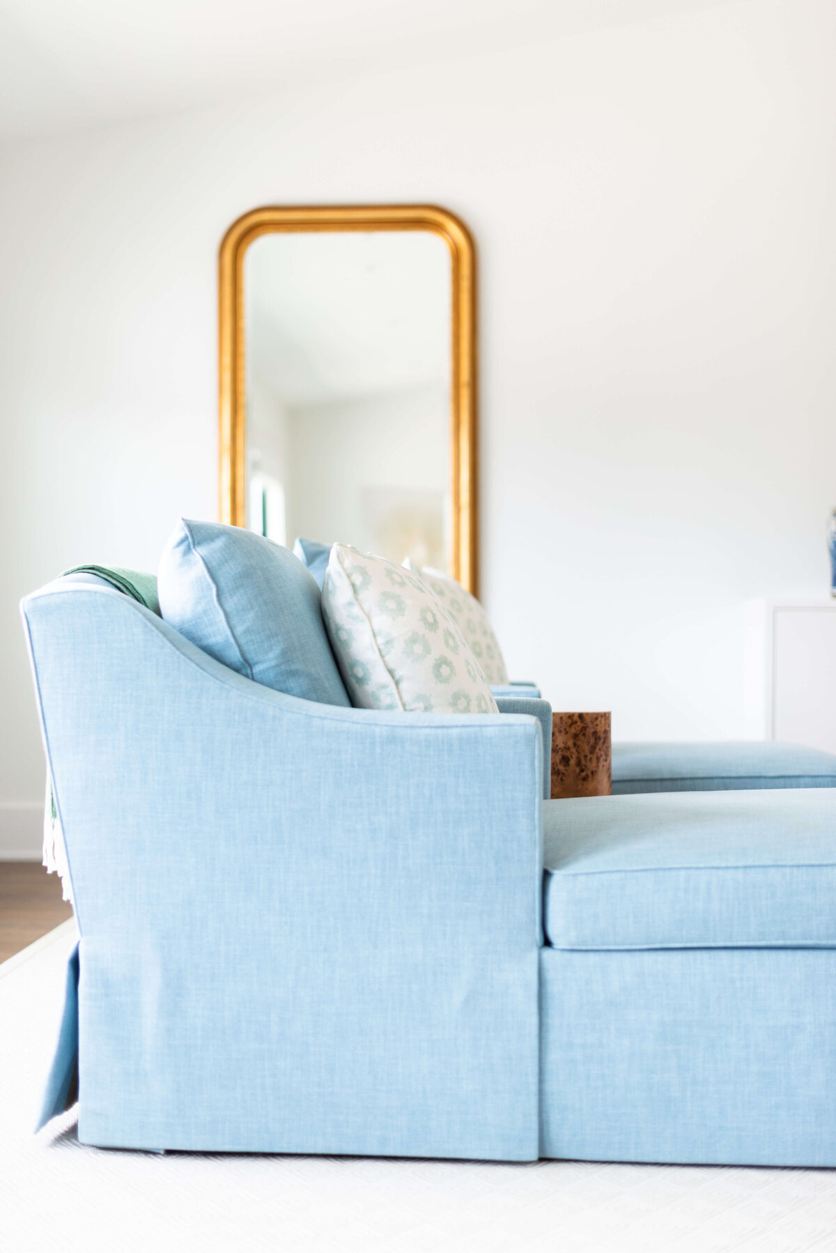 oyster creek studios building belt new build light blue chair with gold floor length mirro