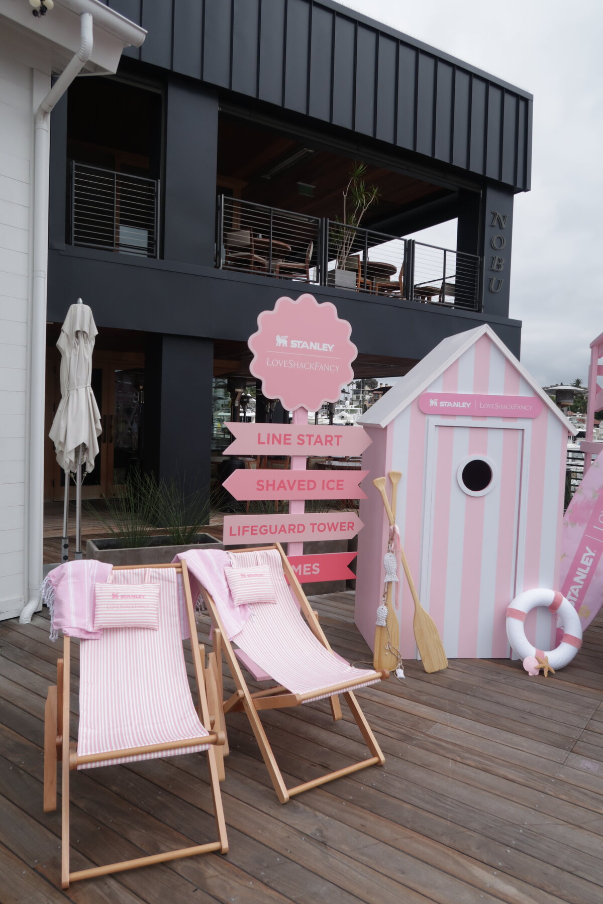 LoveShackFancy waterfront installation by The Works Collective | experiential event design in Newport Beach, California.
