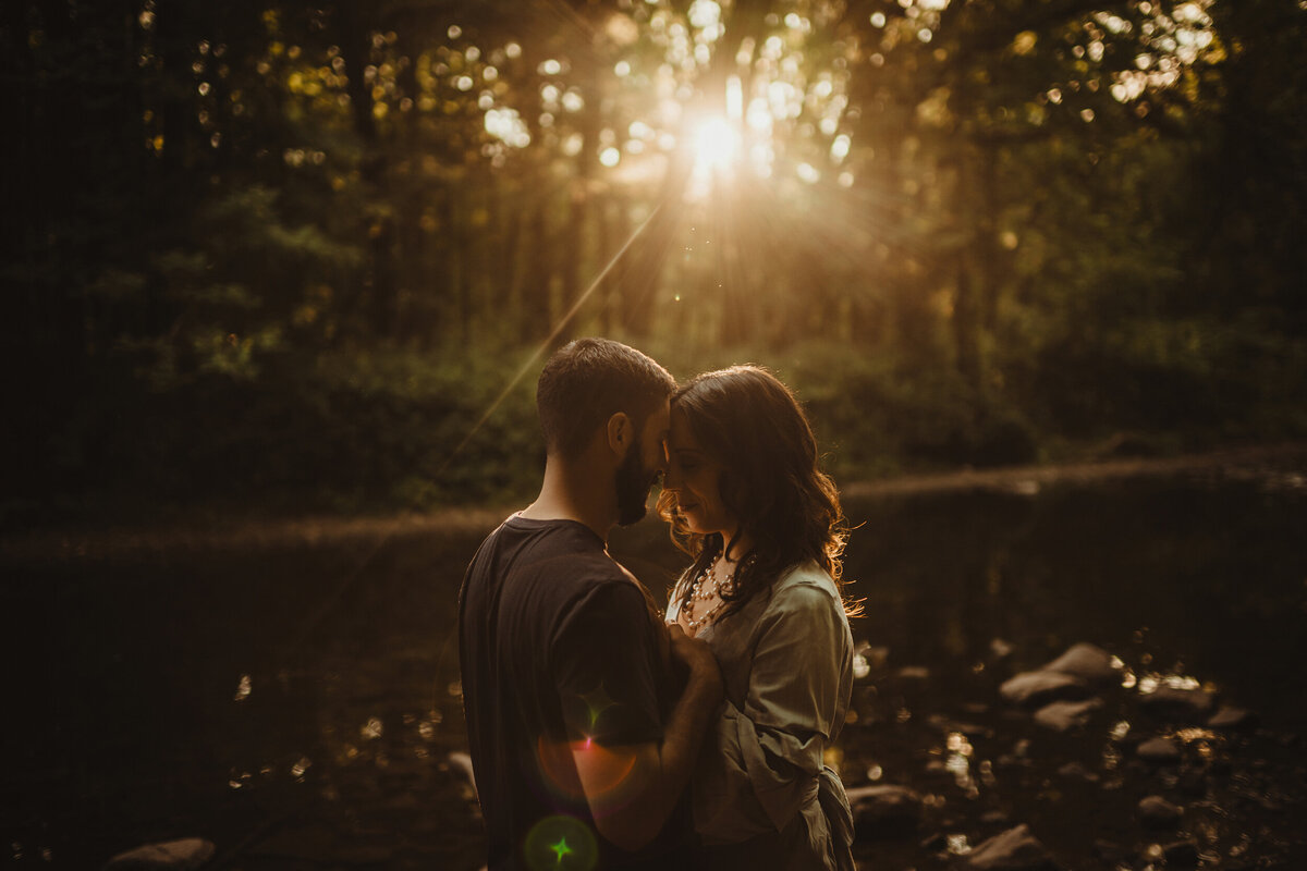 Green Bay backlit engagement session.