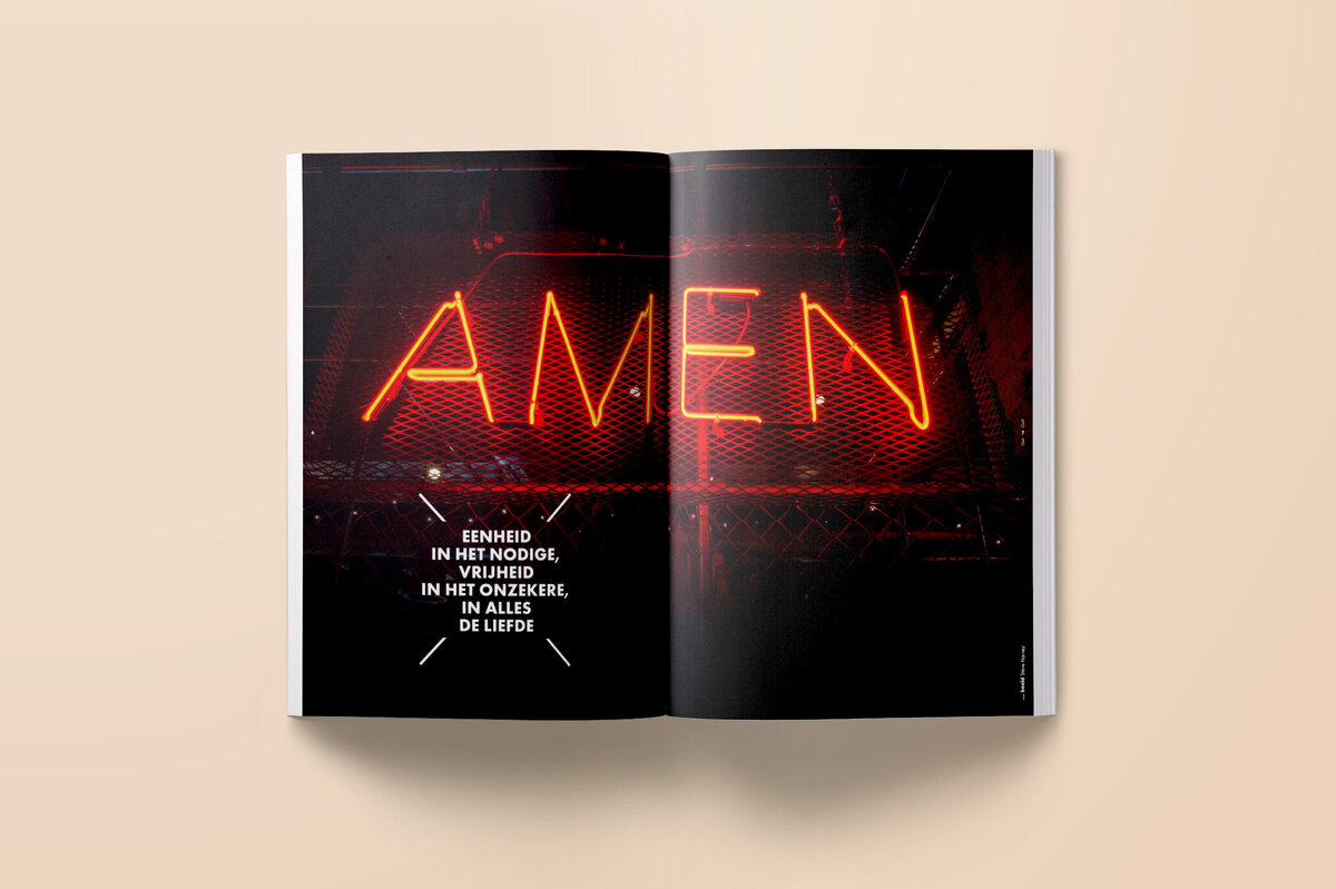 Jubileum magazine Get Out! ontwikkelt de Remonstranten. Begeleiding, productie, redactie en ontwerp magazine door Bladkamer.