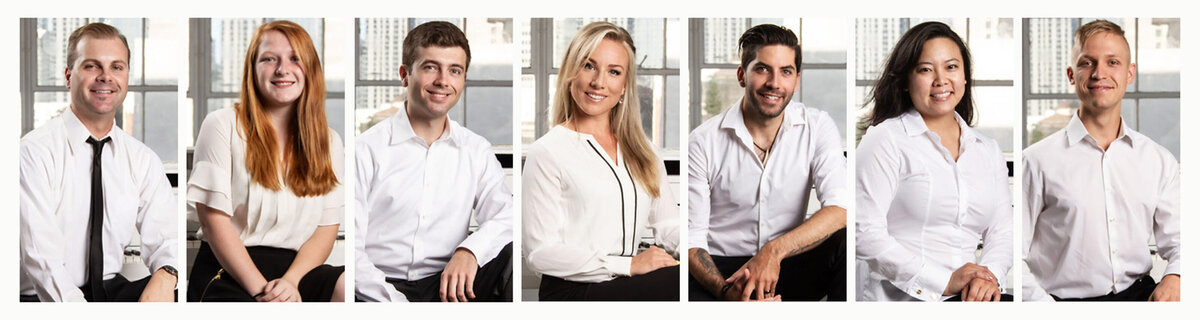 Remote Working Company Headshots Individual portraits of staff in white sitting in front of window