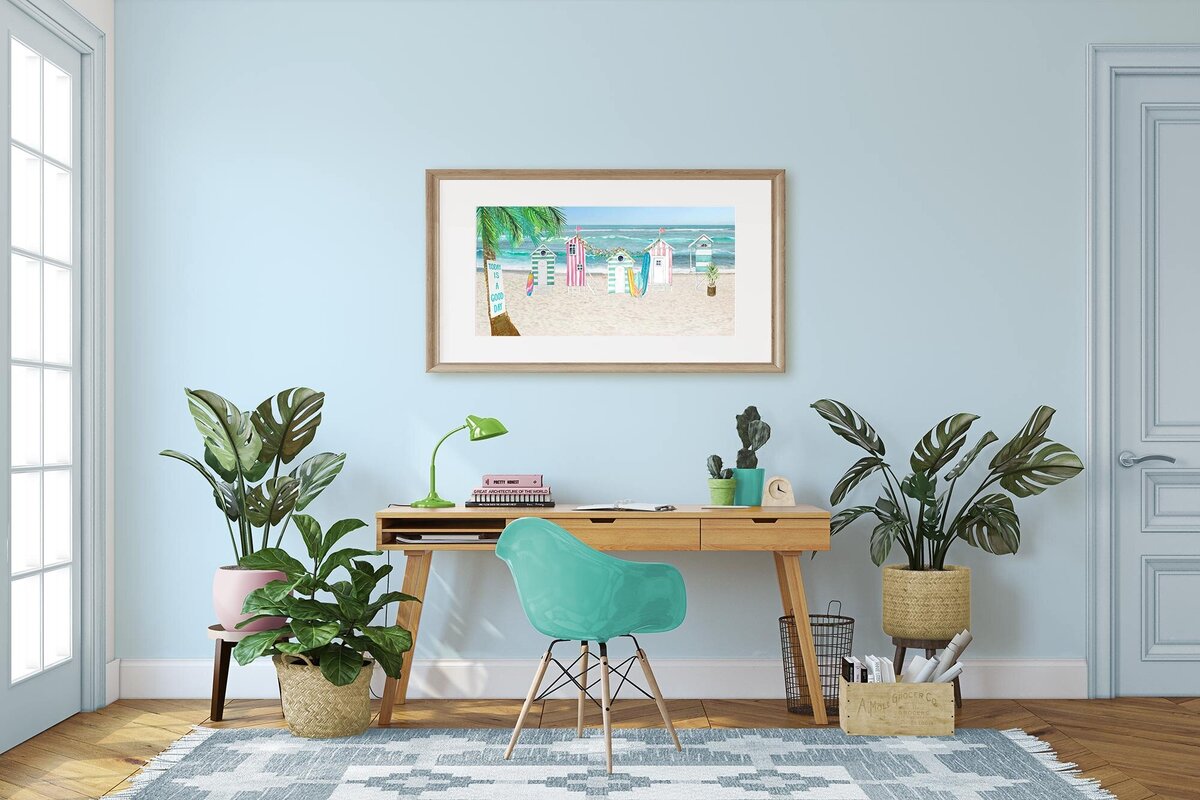 colorful-boho-beach-home-office