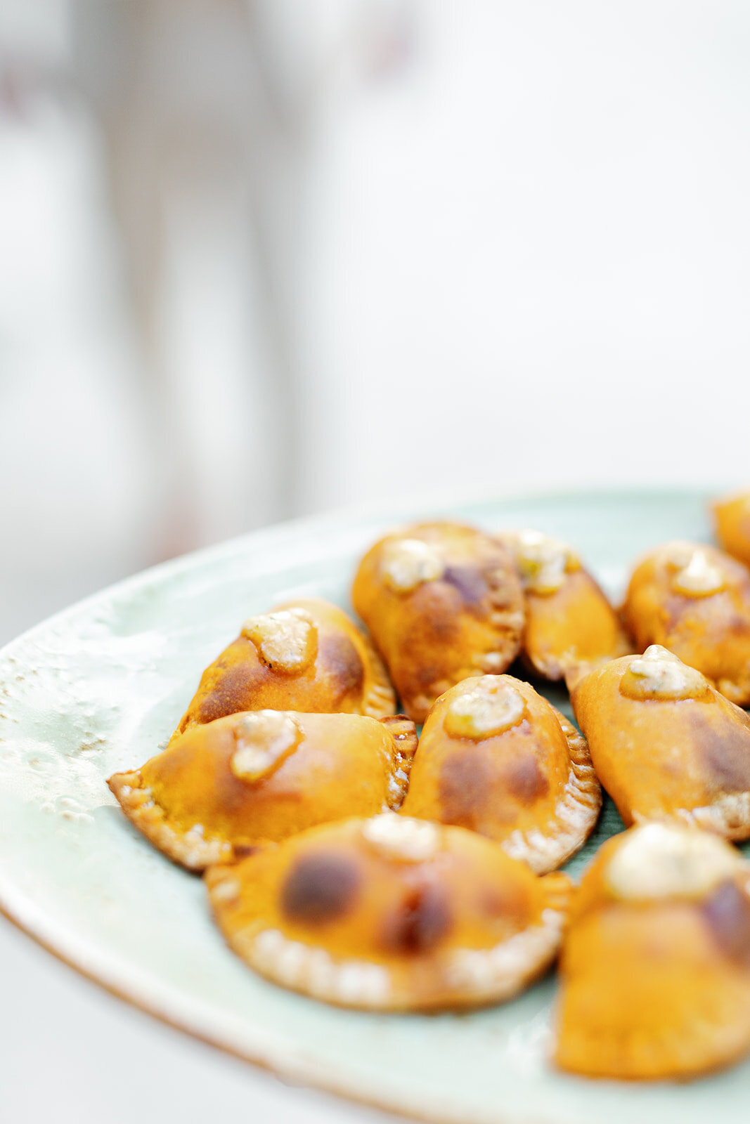 A plate of golden, crispy appetizers served at the couple’s Islamorada wedding celebration.