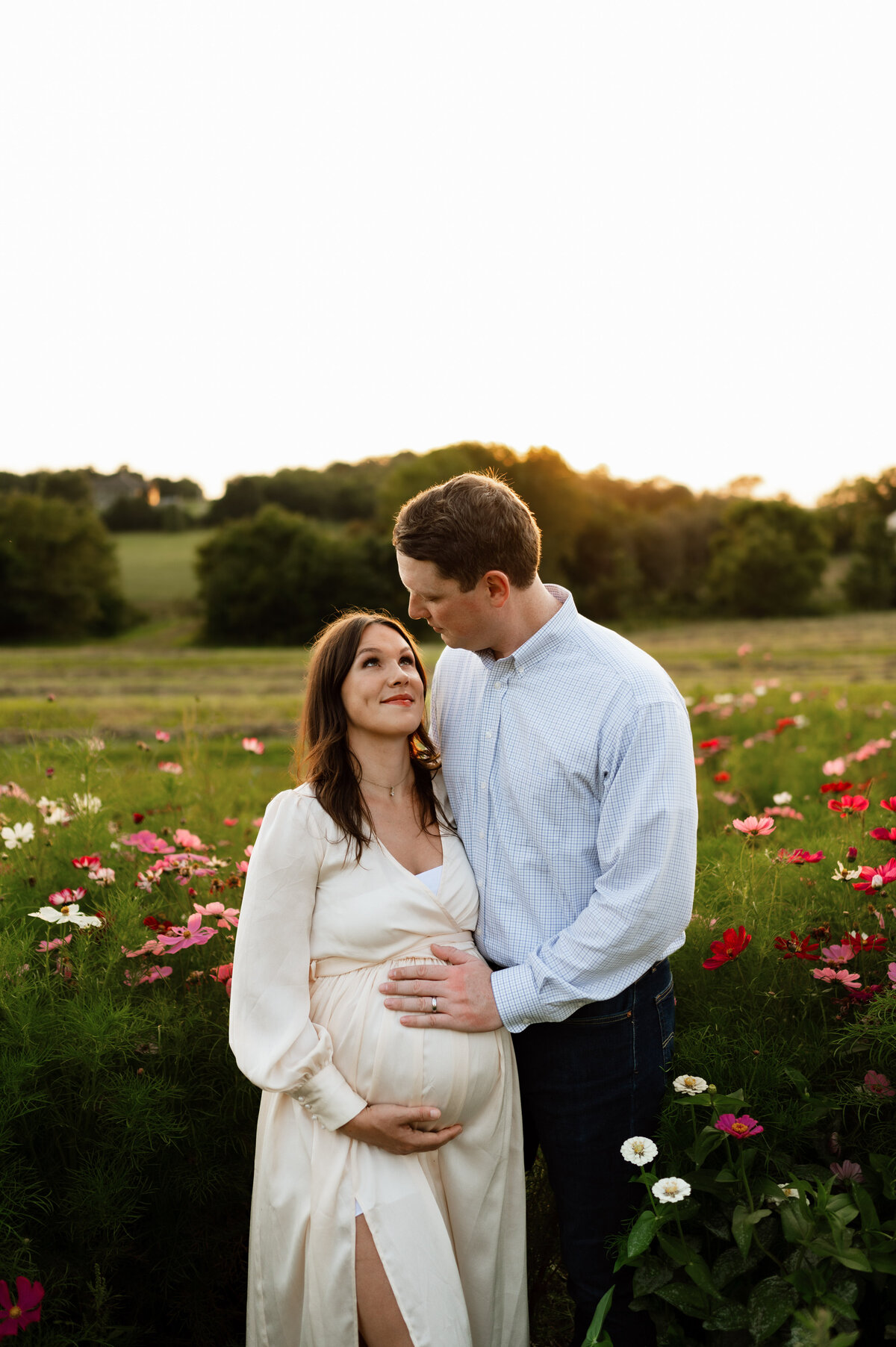 flower farm maternity photos