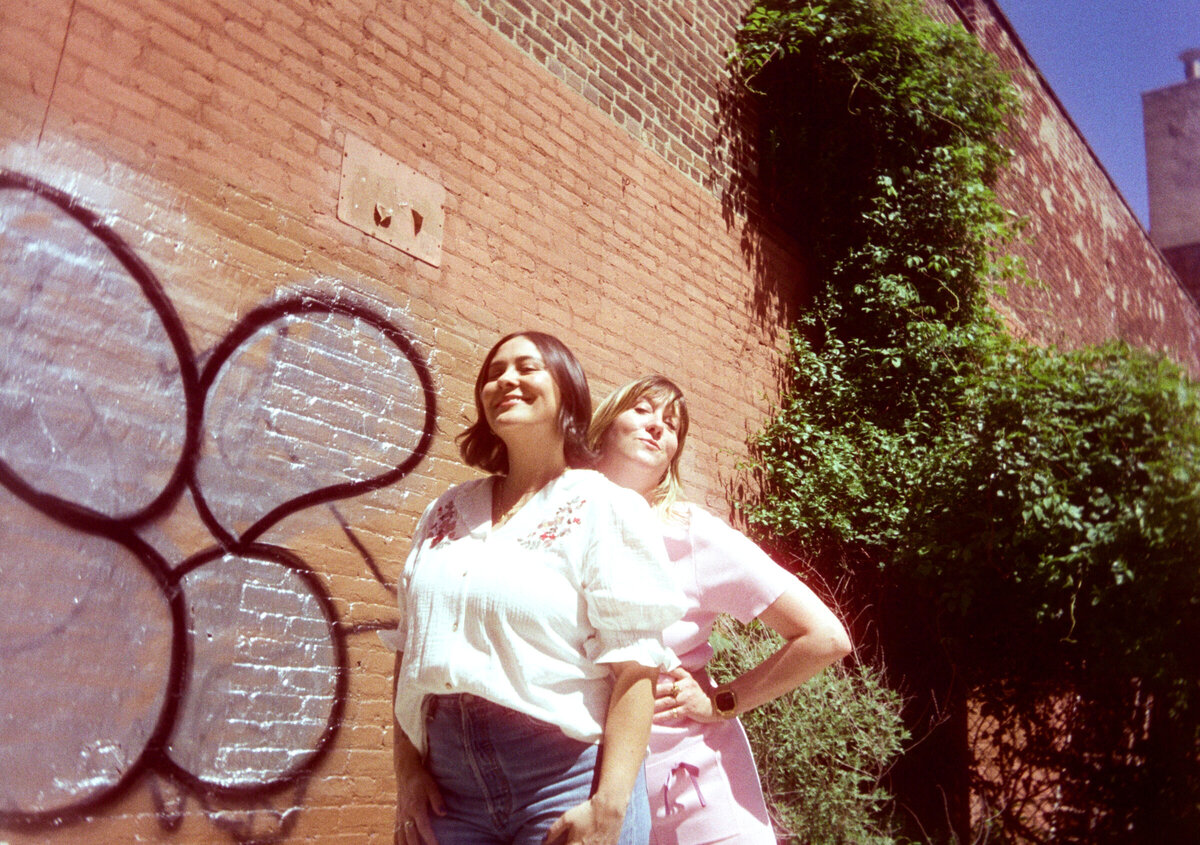 Photo of Hurry Up & Have Fun on film in Gowanus Brooklyn by Mira Park Photography NY based wedding photographer