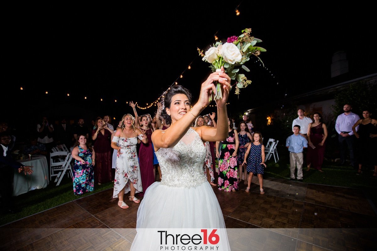 The Brides bouquet toss