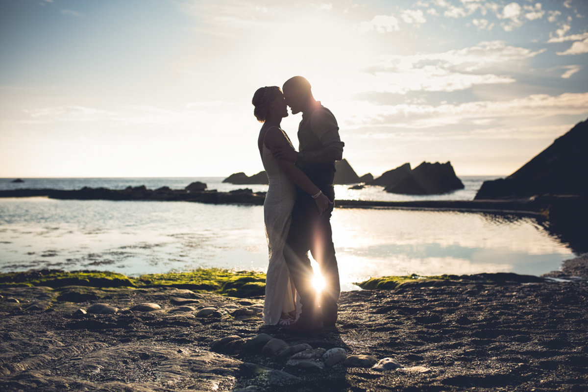 Beautiful light at Tunnels Beaches Devon Beach Wedding