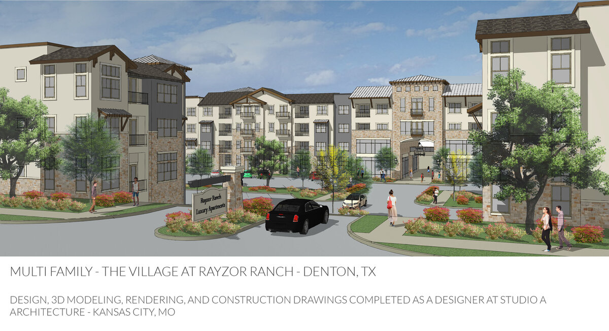 Architecture design, construction drawings, site design of new multi family construction in Denton , Texas
