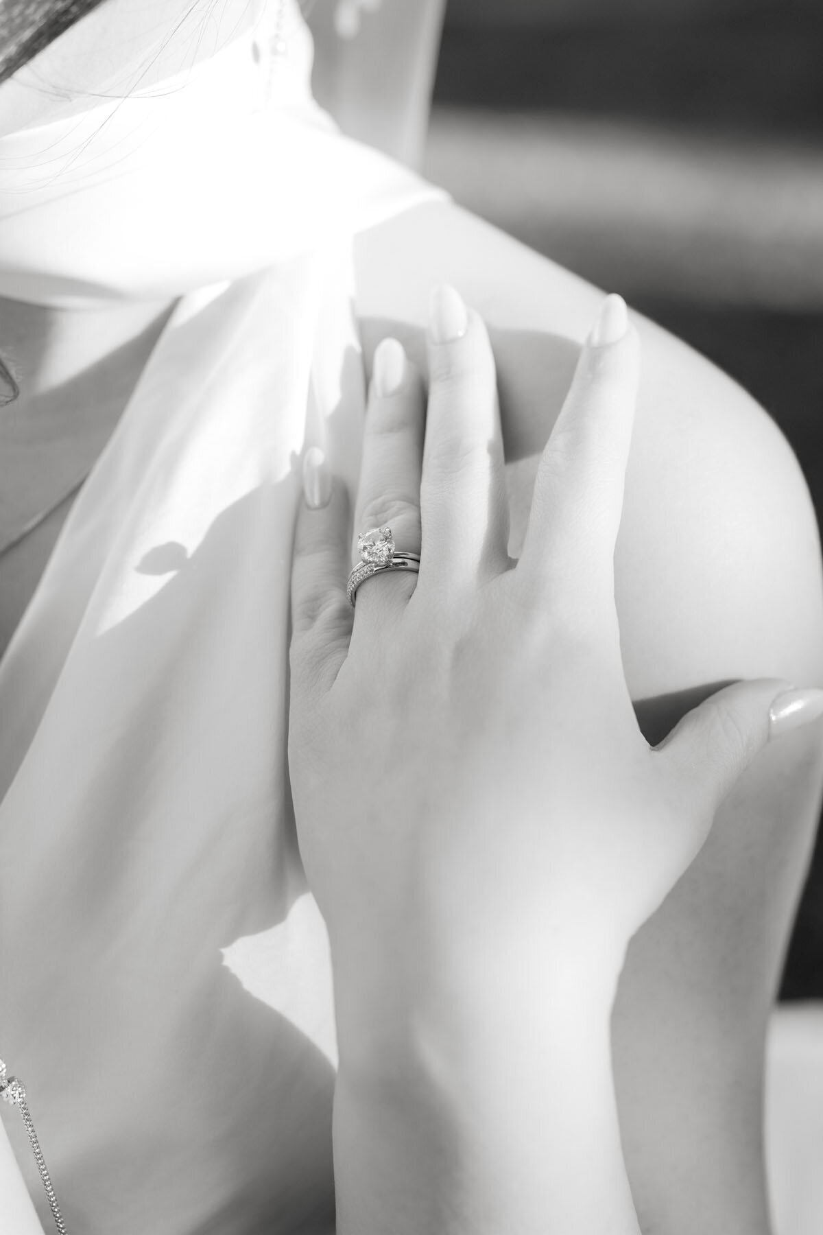 Shot of ring with the bride at Scottsdale luxury wedding.