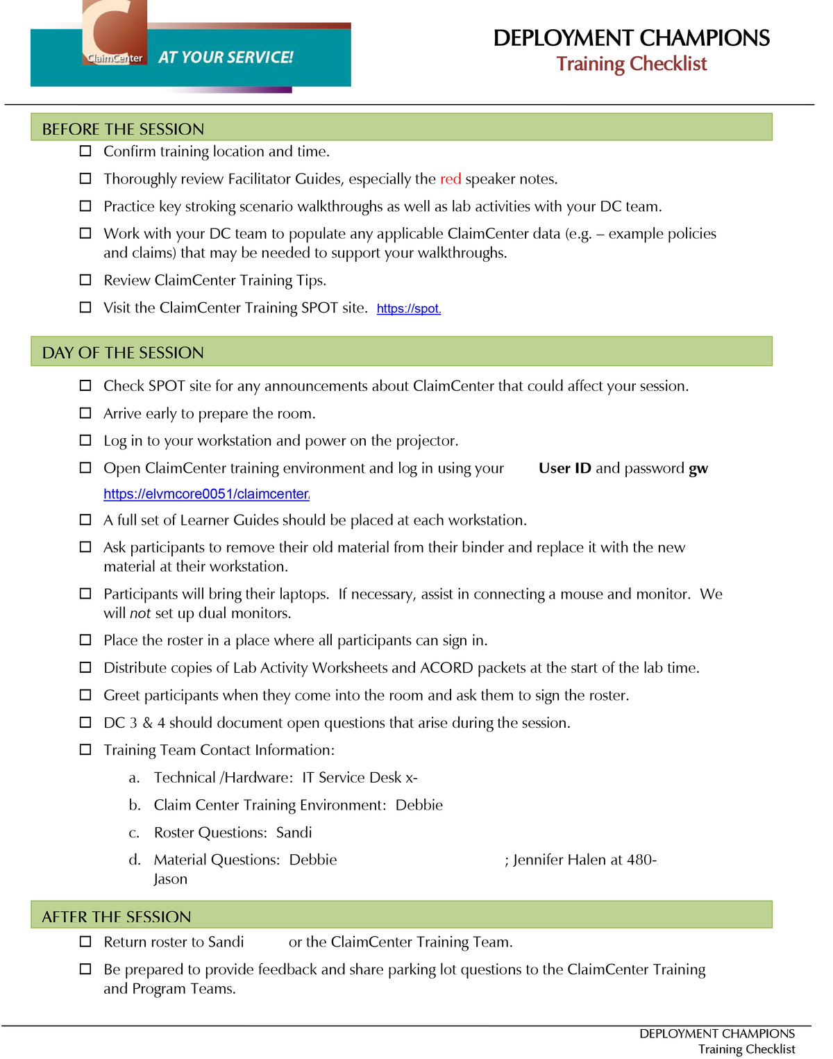 5_Facilitator checklist
