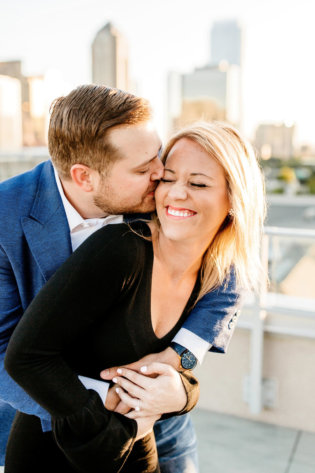 Eric & Megan - Downtown Dallas Rooftop Proposal & Engagement Session-79