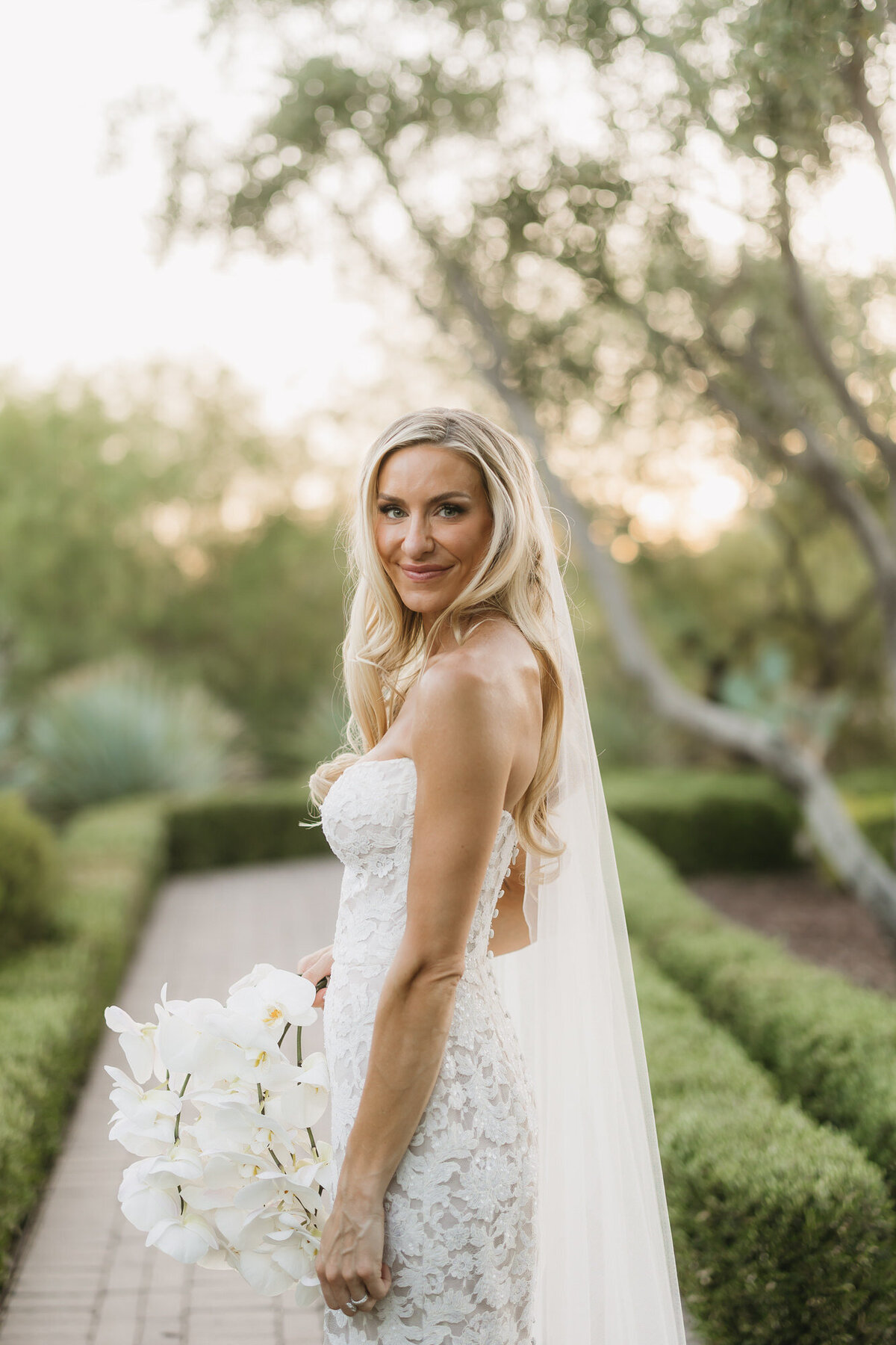 Portrait of bride at wedding at El Chorro